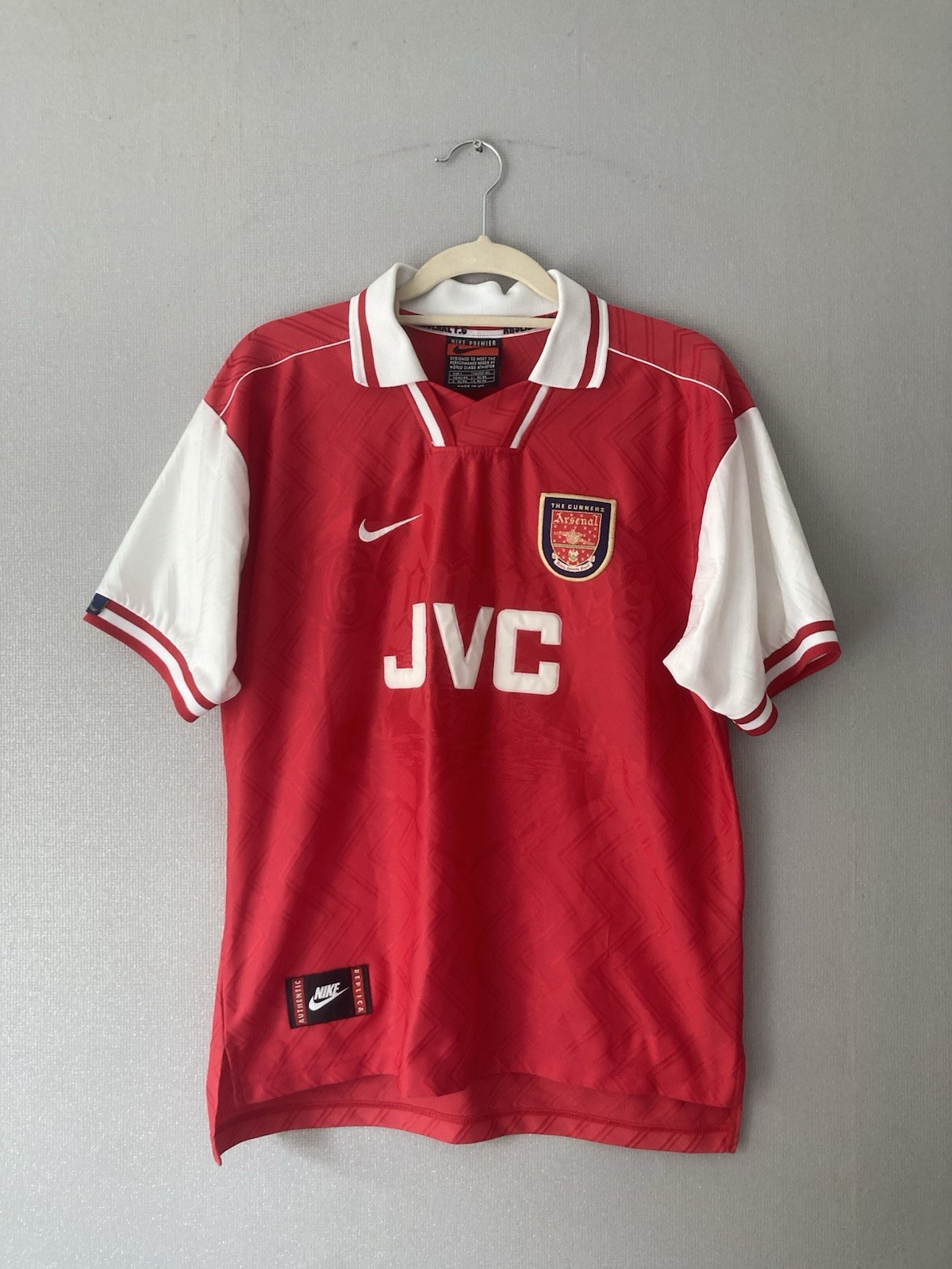 Nike Arsenal 96/98 Home shirt ADAMS 6 for sale on Ebay