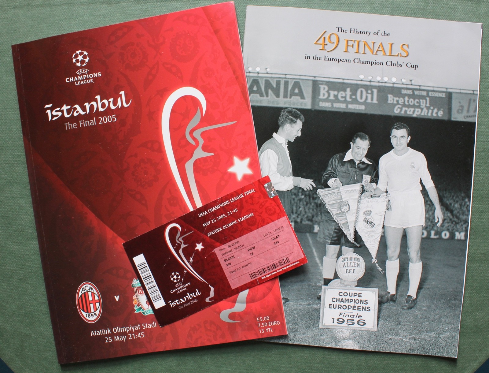 2005 CHAMPIONS LEAGUE FOOTBALL FINAL, AC MILAN V LIVERPOOL, PROGRAMME & TICKET. for sale on Ebay