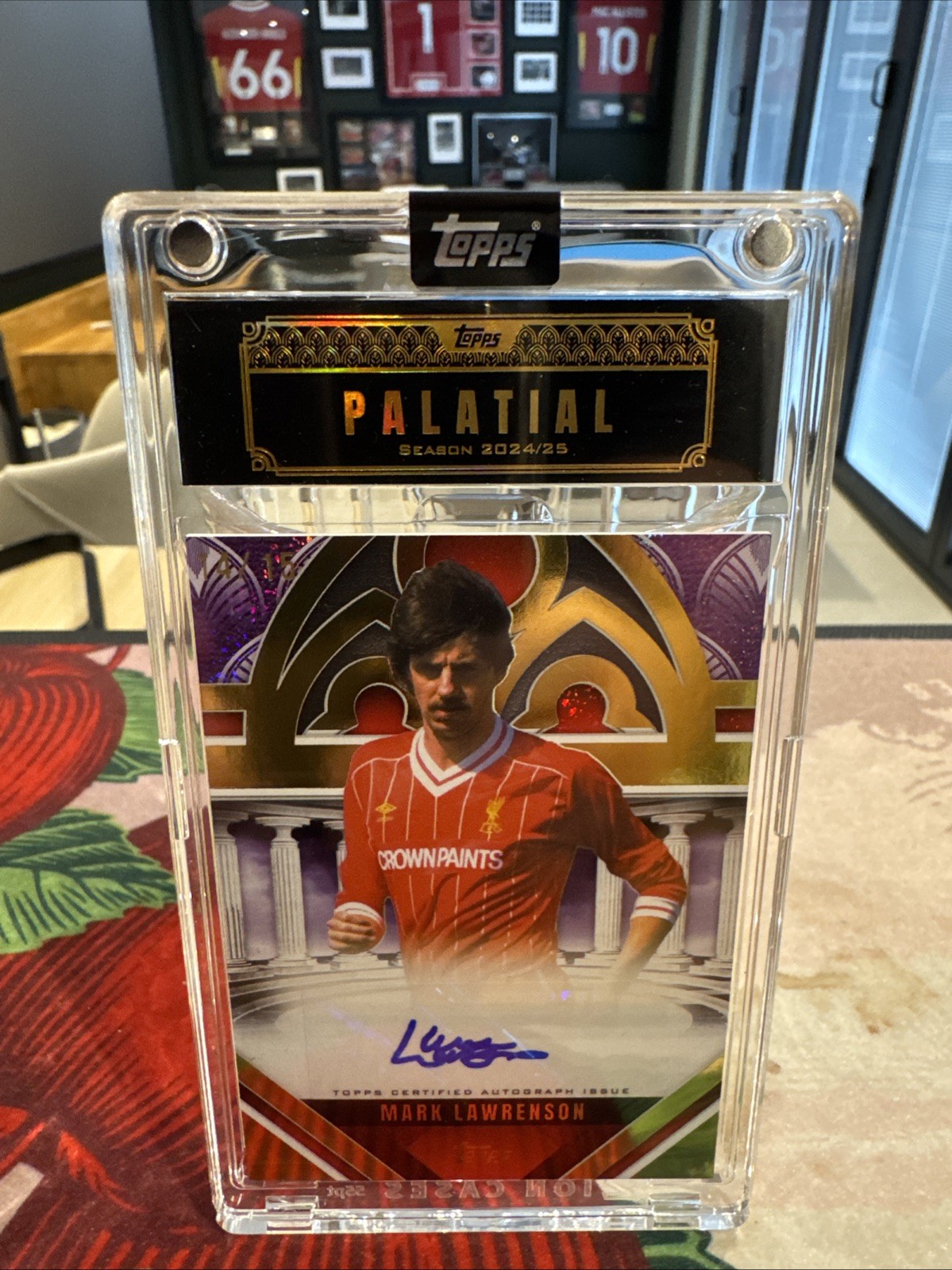 TOPPS Liverpool Palatial 25/25 - Mark Lawrenson Auto - Palatial Pose 14/15 for sale on Ebay