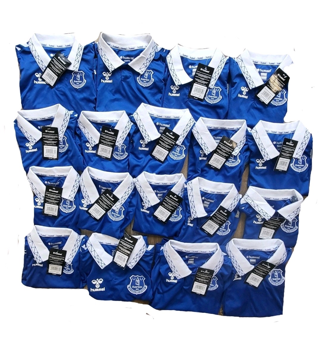 Everton Football Shirt JOB Lot X 18 Kids Boys Infants Bundle HUMMEL for sale on Ebay