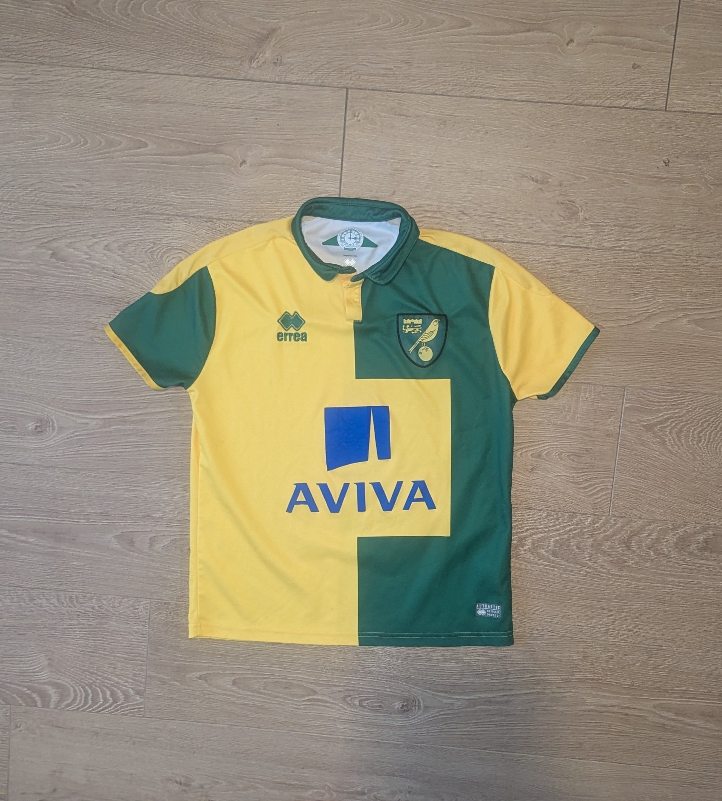2015/16 Mens Small Norwich City football shirt - Home - Errea - Good Condition for sale on Ebay