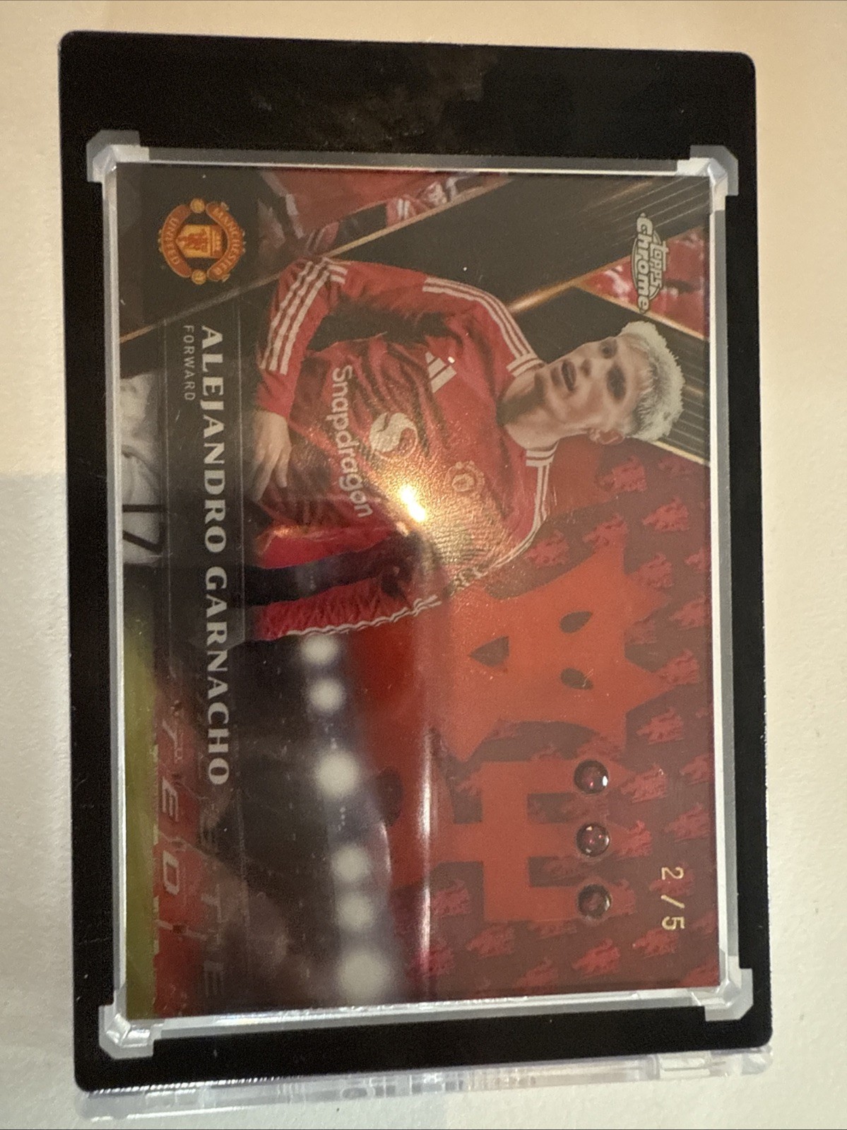 Topps Chrome Manchester United Red Devils Relic Card Alejandro Garnacho /5 for sale on Ebay