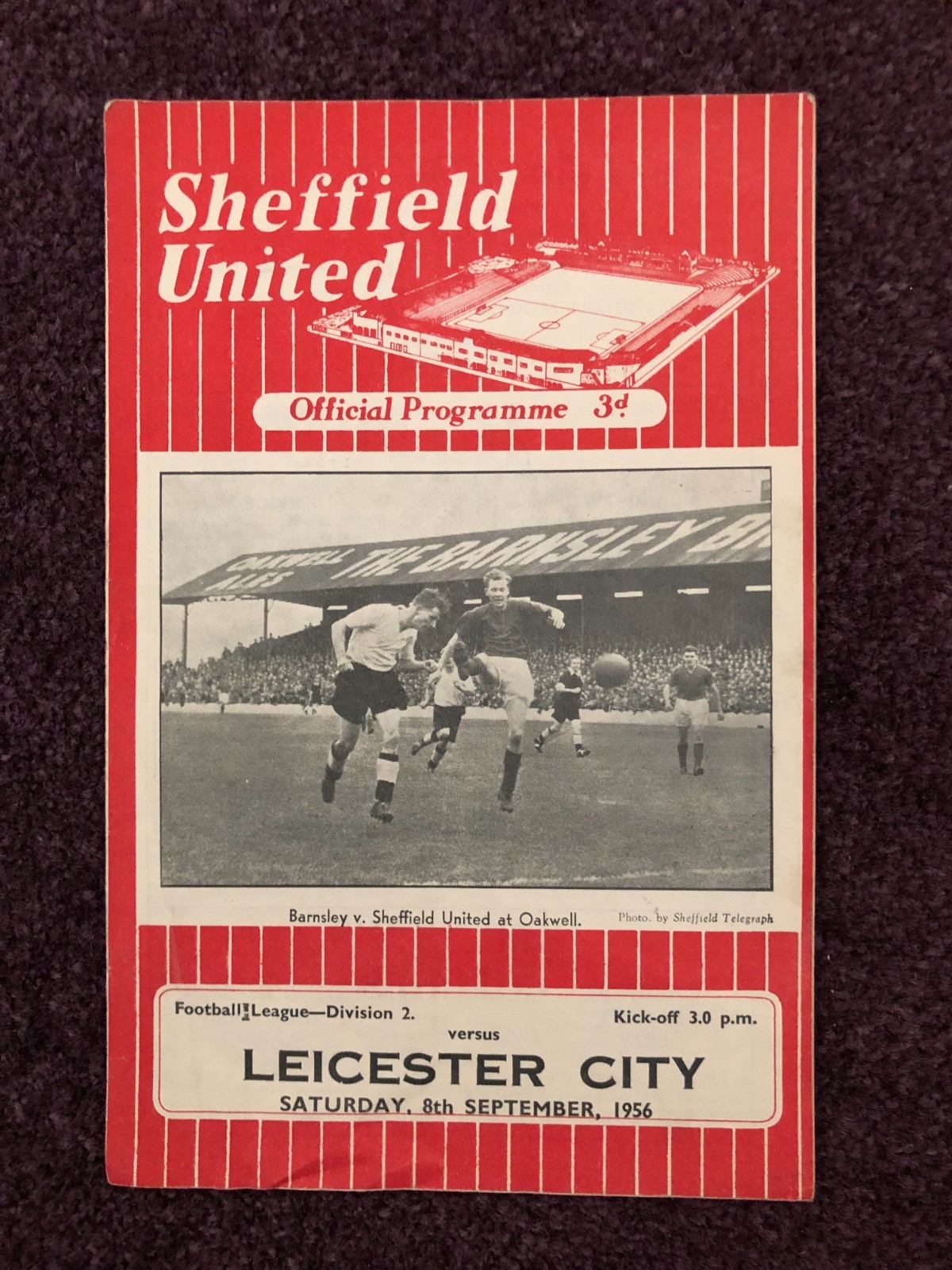 Football programme Sheffield United v Leicester City 8th September 1956 for sale on Ebay
