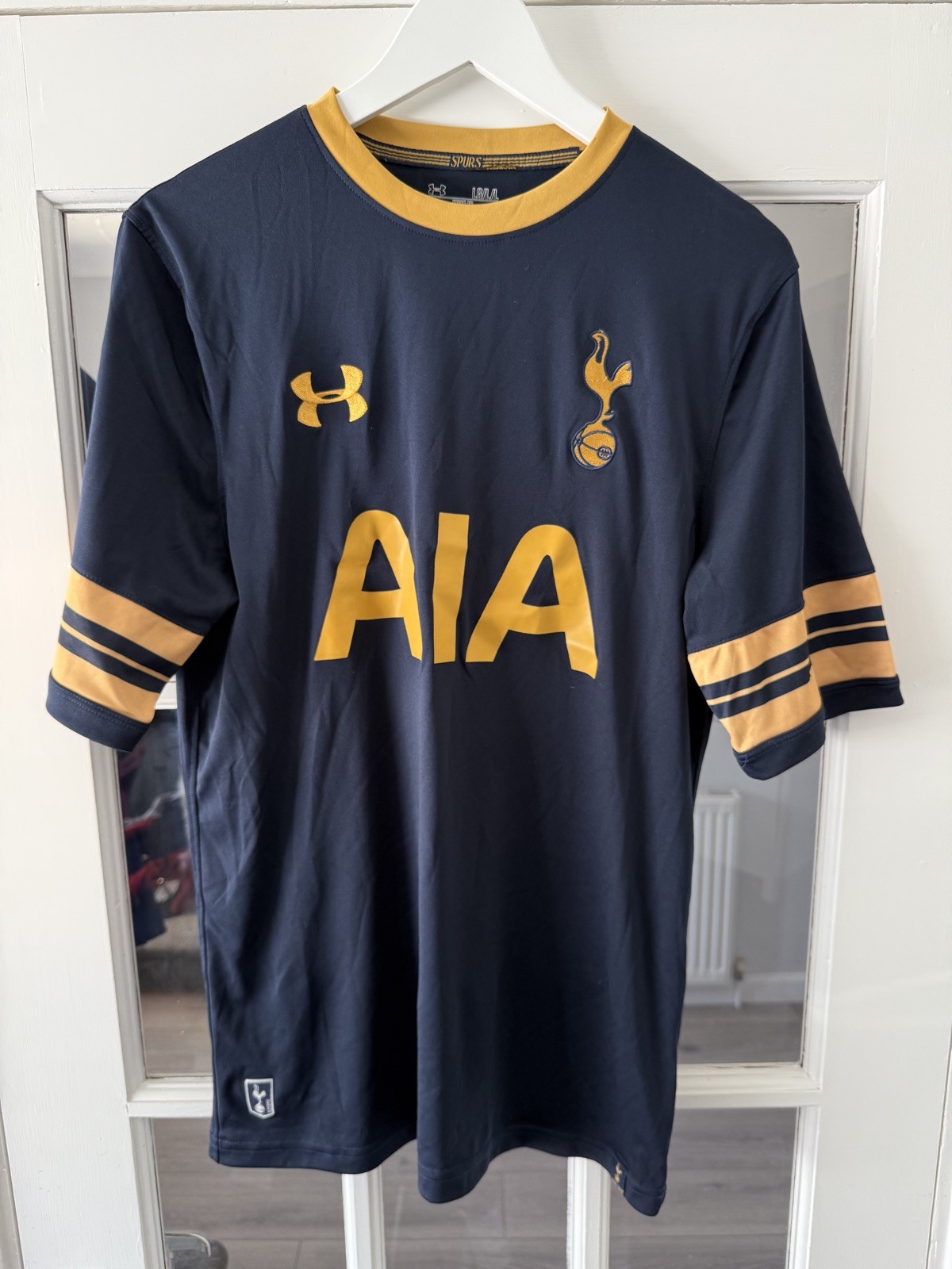 Tottenham Hotspur 2016-2017 Away Shirt Size Large  Navy Blue And Gold for sale on Ebay