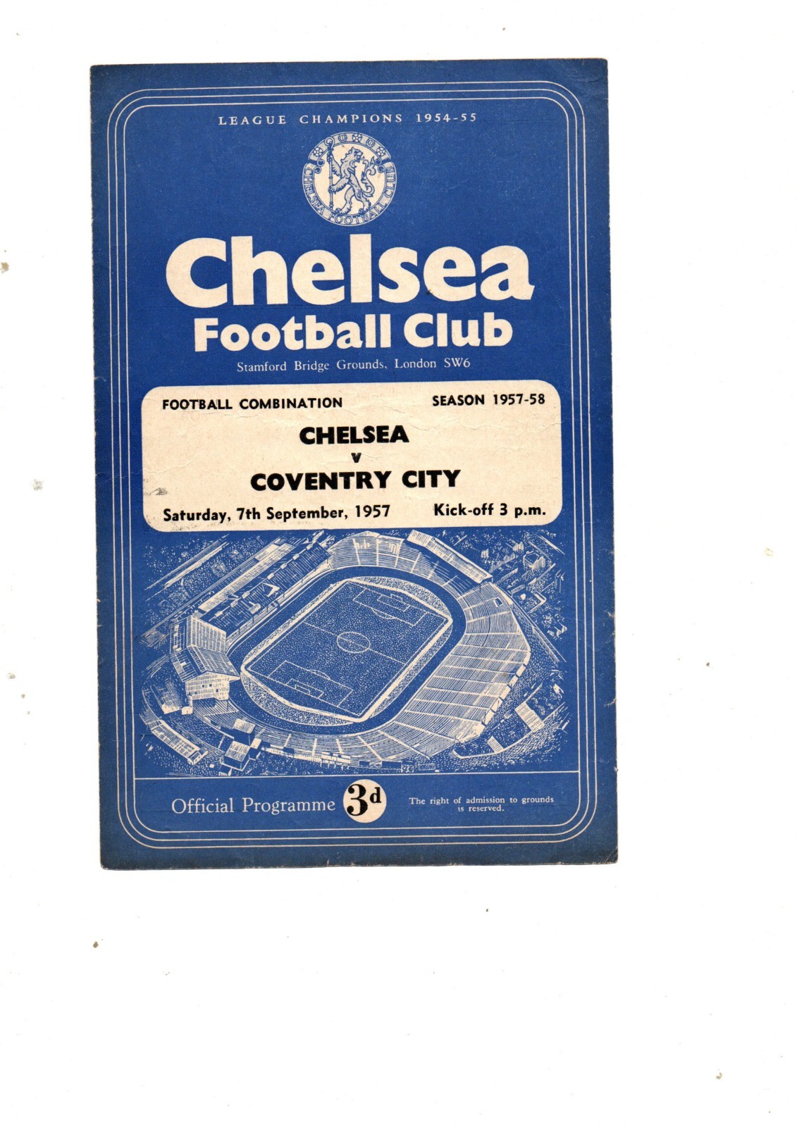 Chelsea Res v Coventry City Res 1957 - 1958 for sale on Ebay