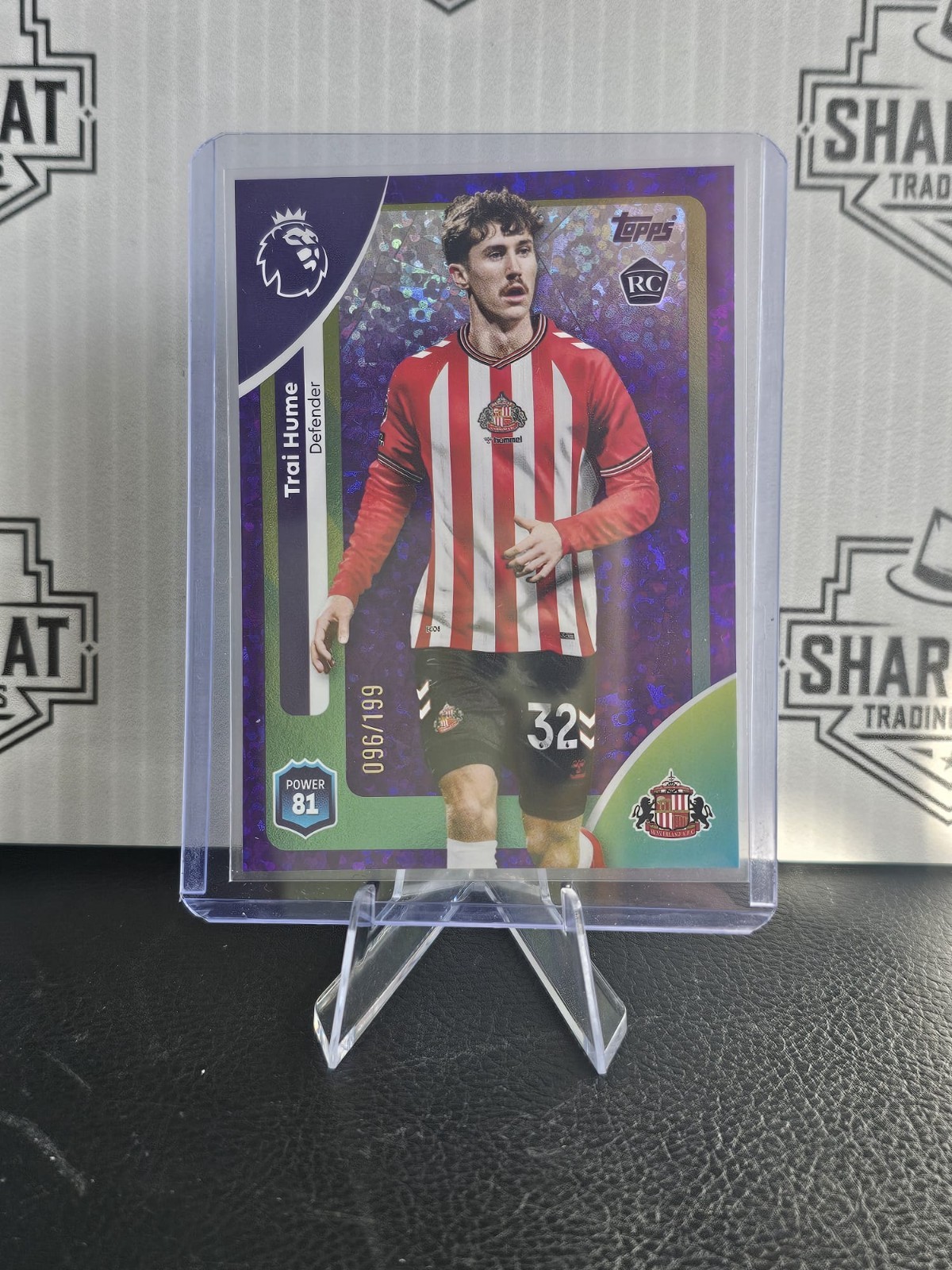 Topps Premier League 2025/26 Sunderland Trai Hume Rookie Card numbered 096/199 for sale on Ebay