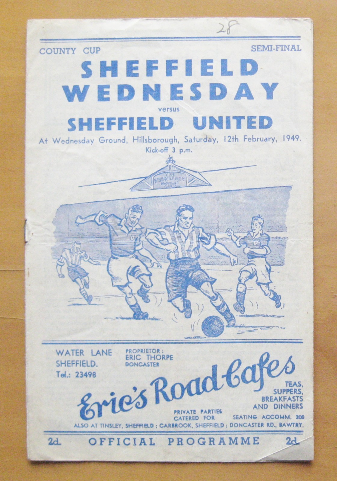 SHEFFIELD WEDNESDAY v SHEFFIELD UNITED County Cup Semi-Final 1948/1949 Good Cond for sale on Ebay