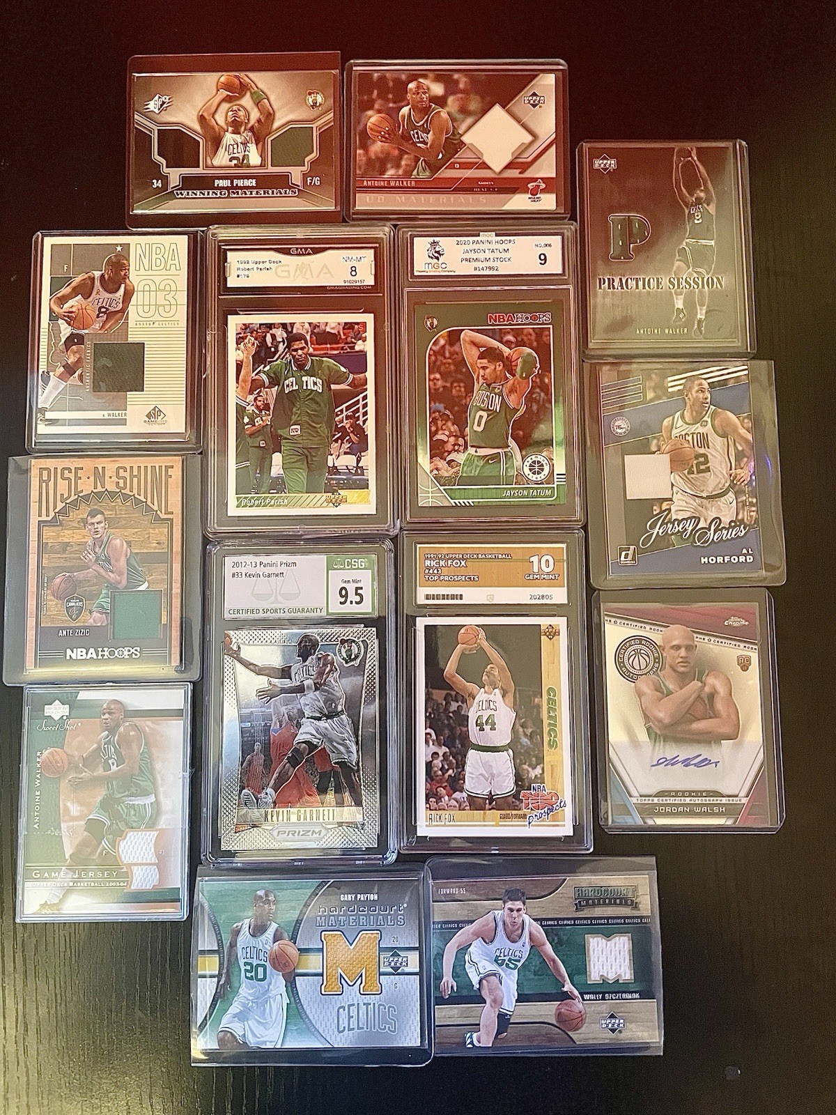 Boston Celtic Cards Lot (4 Graded) (9 Patches) (1 Auto) (3 Larry Bird) for sale on Ebay