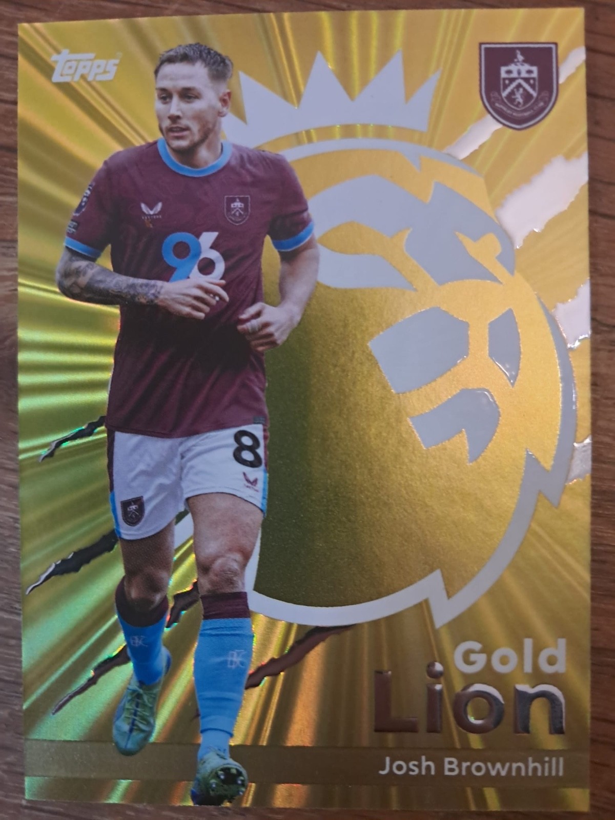 Topps Premier League Football Cards Burnley Josh Brownhill Gold Lion for sale on Ebay