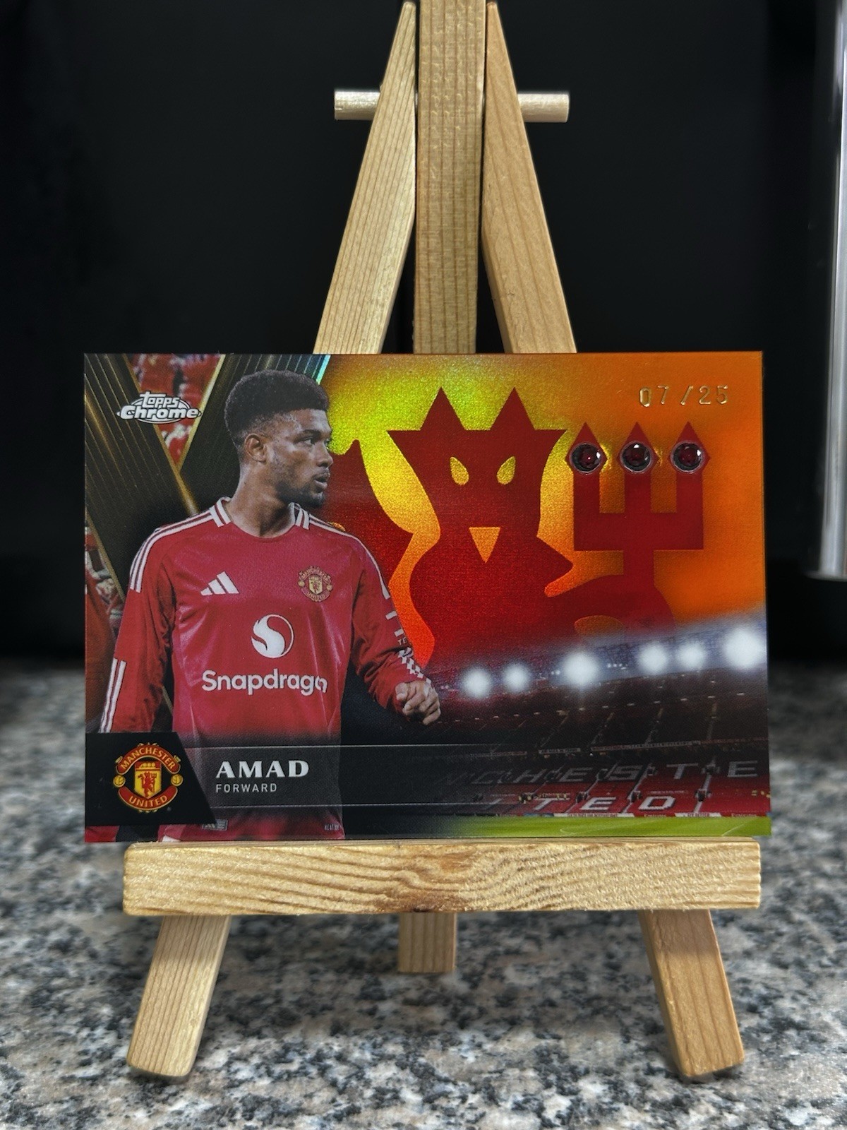 2024-25 Topps Chrome Manchester United Deluxe Amad Diallo Triple Relic Card /25 for sale on Ebay