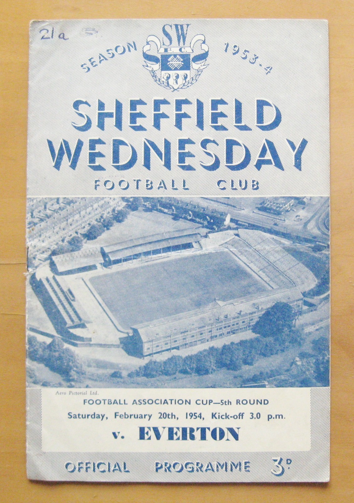 SHEFFIELD WEDNESDAY v EVERTON FA Cup 1953/1954 Good Condition Football Programme for sale on Ebay