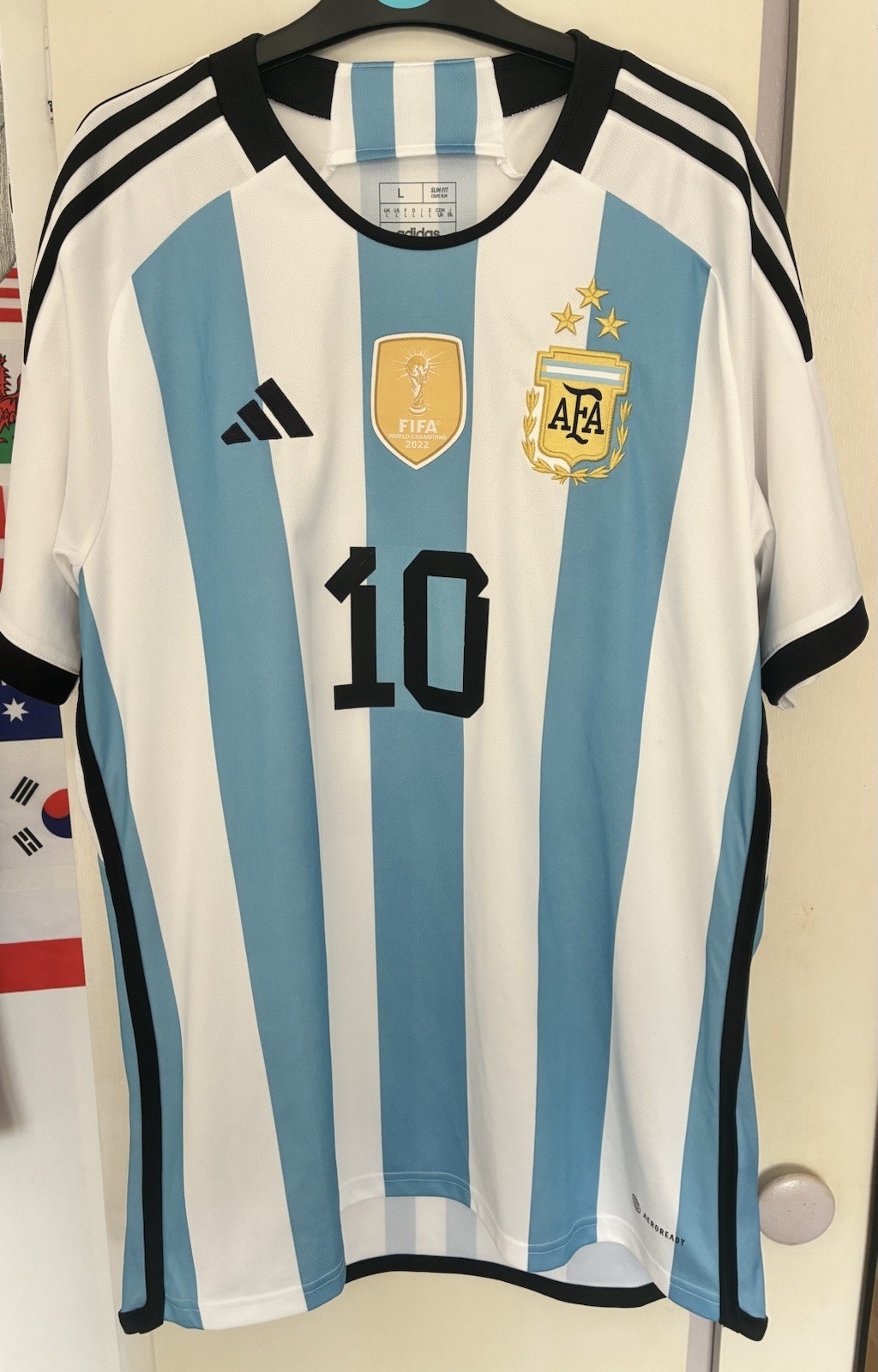 Genuine Adidas Argentina Messi #10 2022 World Cup 3 Stars Football Shirt (L) New for sale on Ebay