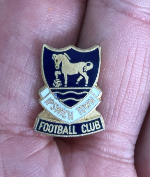 RARE OLD IPSWICH TOWN SMALL SHAPED CREST SHIELD ENAMEL  PIN BADGE for sale on Ebay