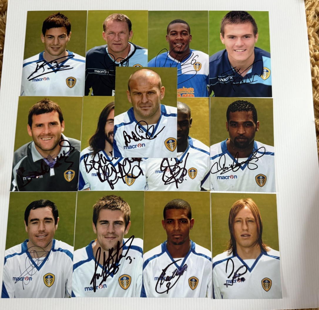 13 x SIGNED LEEDS UNITED OFFICIAL CLUB CARDS 2008-2009 AUTOGRAPH UTD PHOTO for sale on Ebay