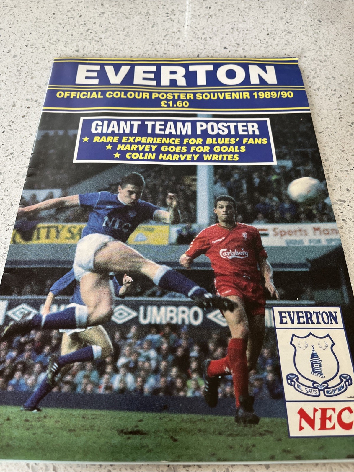 Everton Official Colour Fold Out Poster 1988/89 Season for sale on Ebay