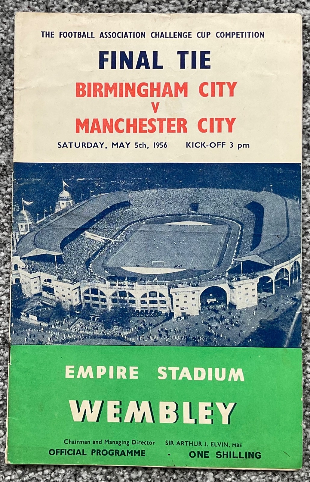 1956 FA Cup Final programme - Birmingham City v Manchester City  for sale on Ebay