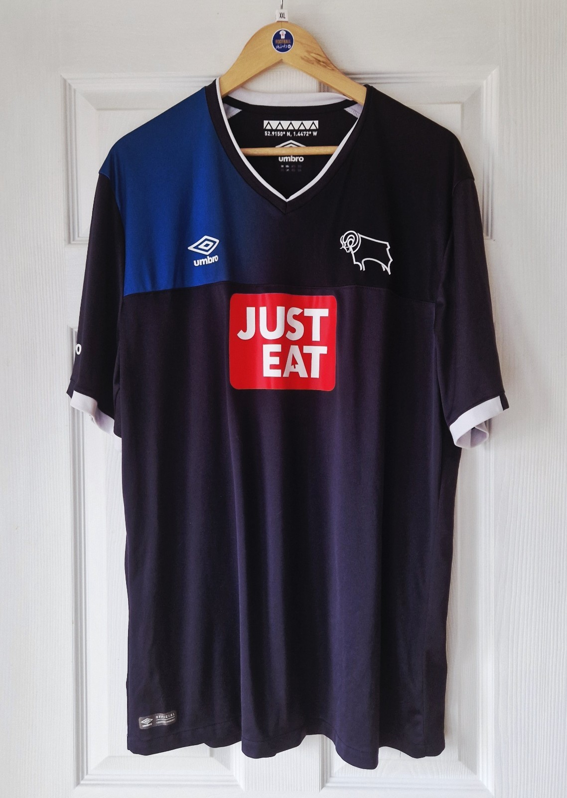 DERBY COUNTY AWAY FOOTBALL SHIRT JERSEY 2016/17  - ADULT 2XL  for sale on Ebay