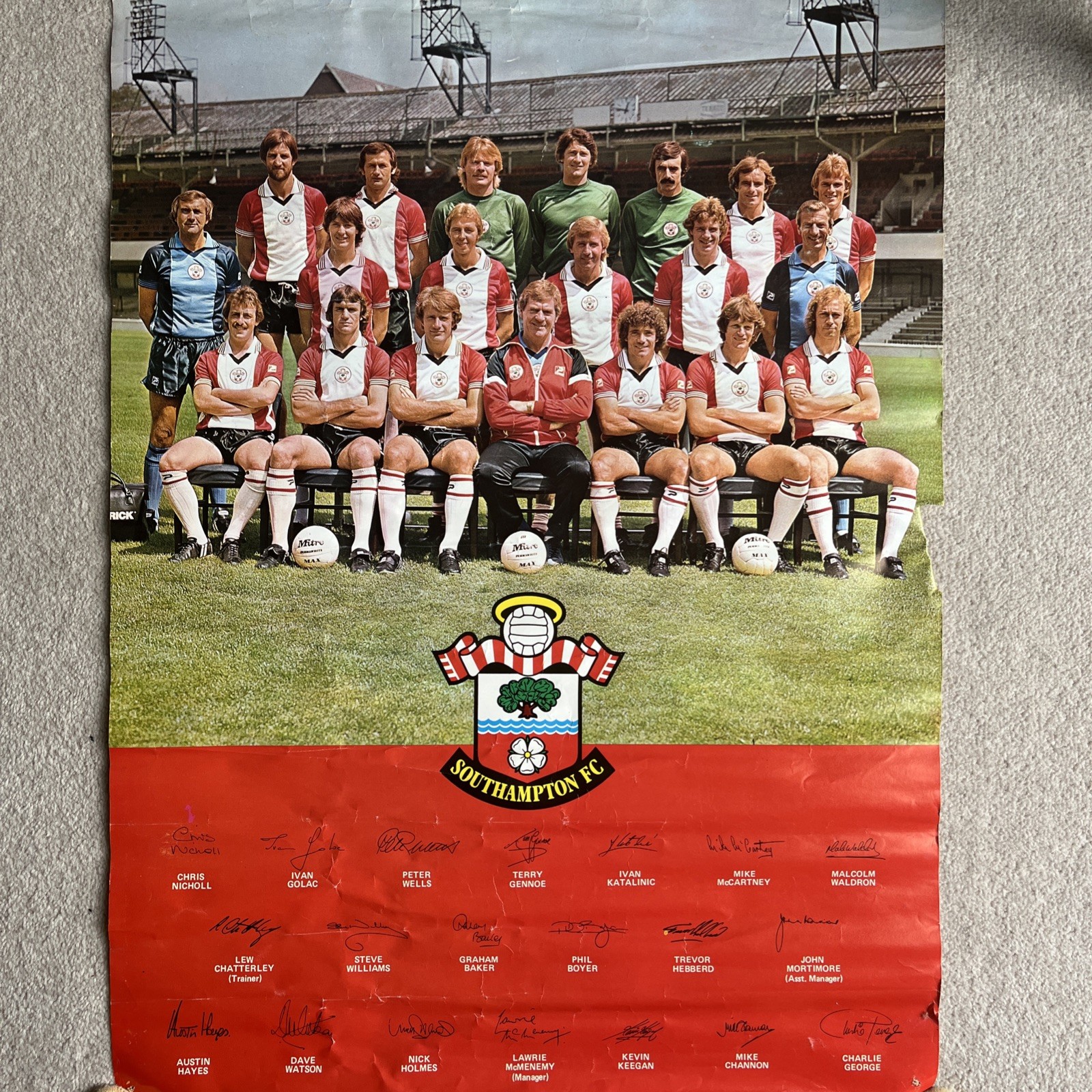 Vintage Southampton FC Football Club Poster Memorabilia | Lawrie McMenemy for sale on Ebay