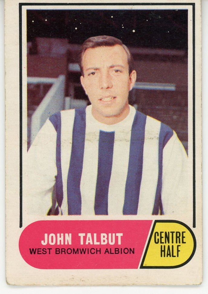 A&BC football card - John Talbut - West Bromwich Albion FC - 1969/70 green back for sale on Ebay