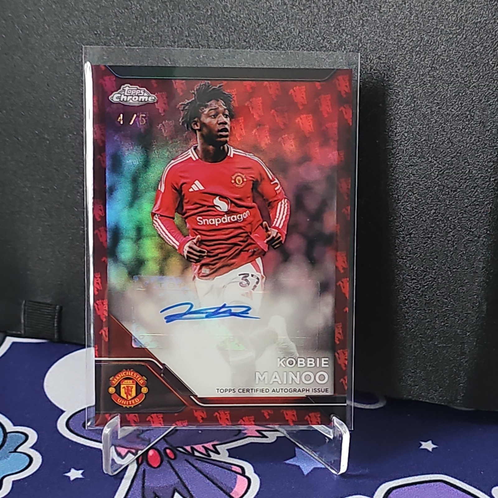 2024-25 Topps Chrome Manchester United Deluxe Kobbie Mainoo /5 Autograph Card  for sale on Ebay
