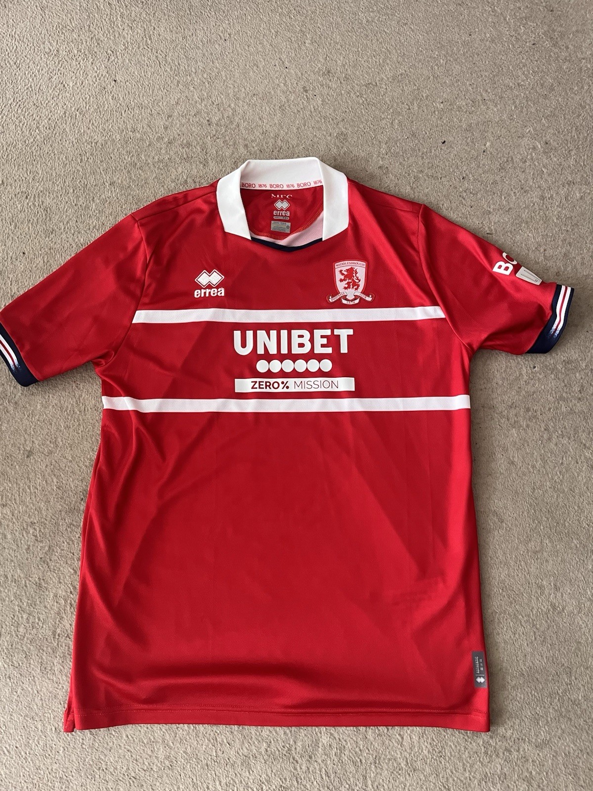 Middlesbrough FC 2023-2024 Home Football Shirt Size XXL Errea for sale on Ebay