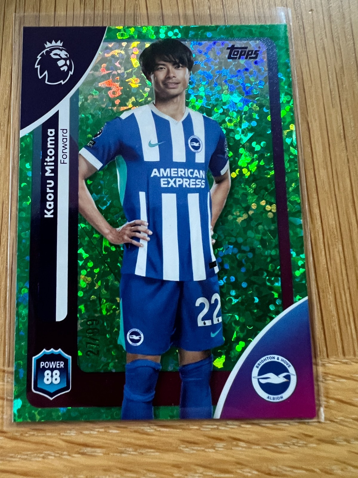 Topps Premier League 25/26 Kaoru Mitoma  Brighton Green Sparkle 27/99 Limited for sale on Ebay