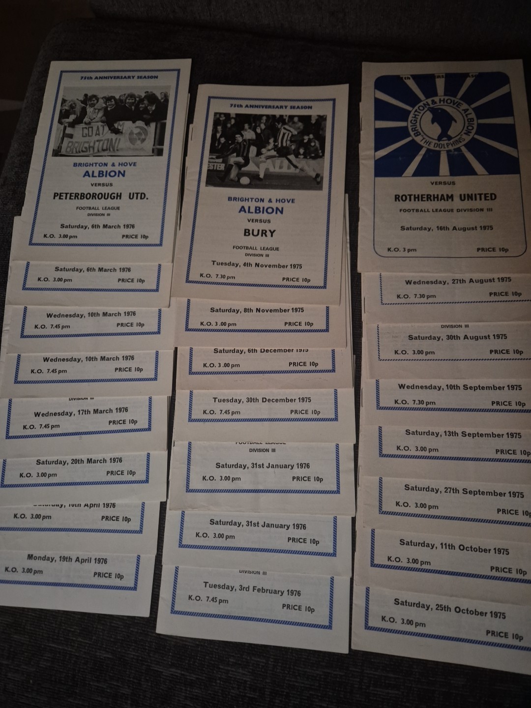 Brighton & Hove Albion 1975/76 Football Programmes for sale on Ebay