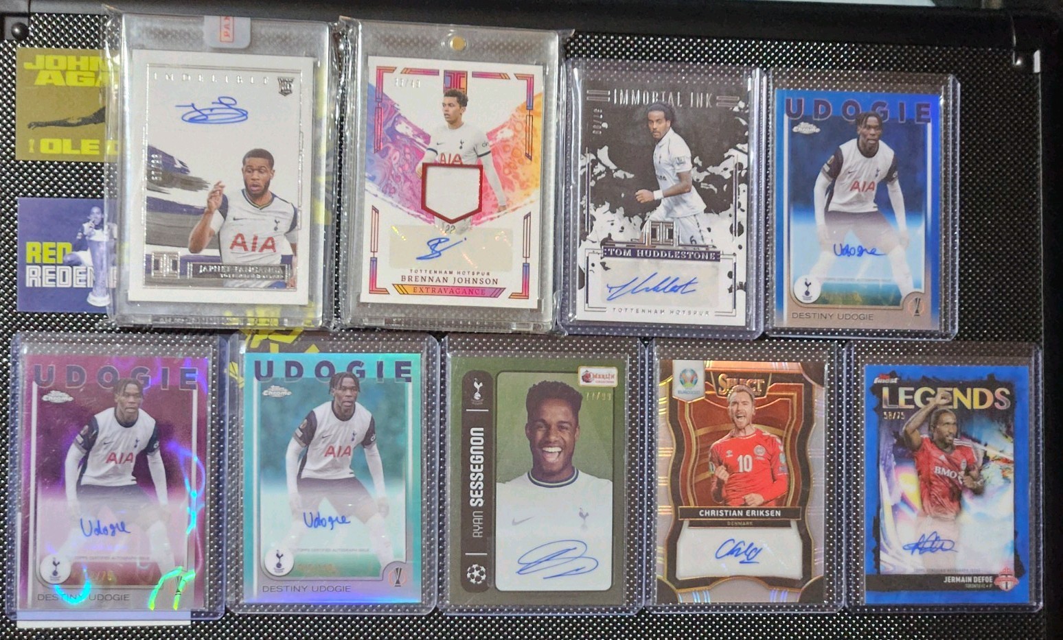 Panini & Topps Tottenham Hotspur Auto Bundle Eriksen,Defoe, Johnson, Udogie for sale on Ebay