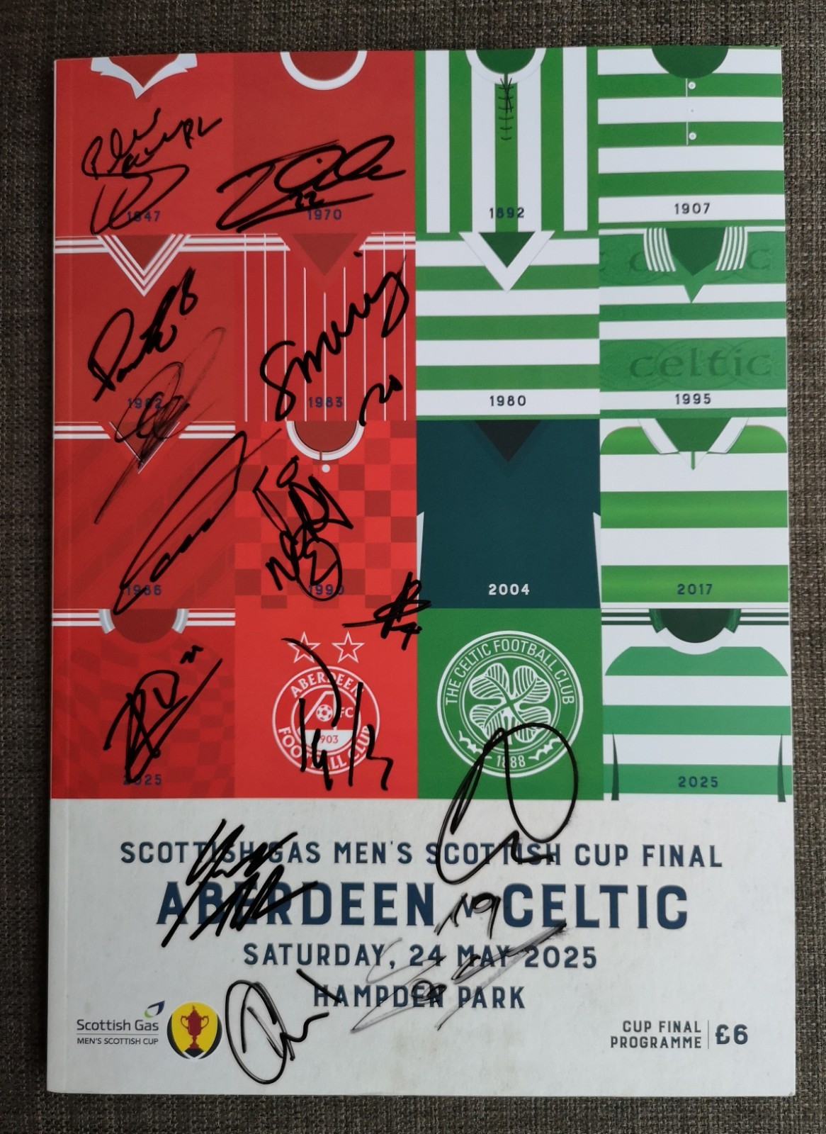 Aberdeen FC Multi-Signed Scottish Cup Final Programme 24th May 2025 v Celtic for sale on Ebay