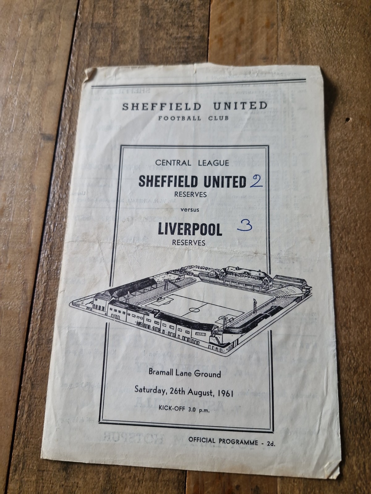 Sheffield United Reserves v Liverpool Reserves 1961 Central League for sale on Ebay