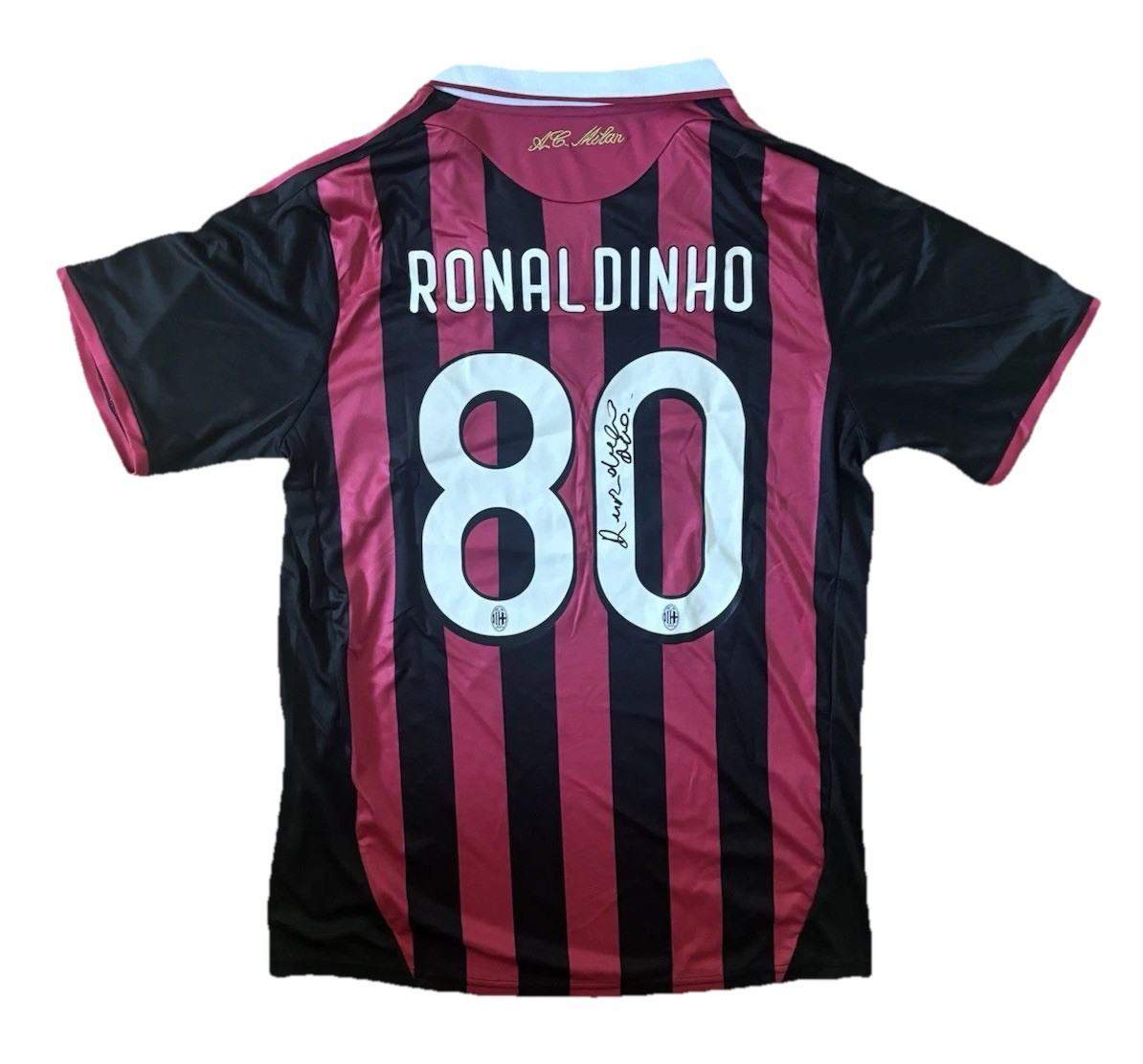RONALDINHO Autographed AC MILAN RARE Soccer Jersey BRAZIL Football black pen COA for sale on Ebay