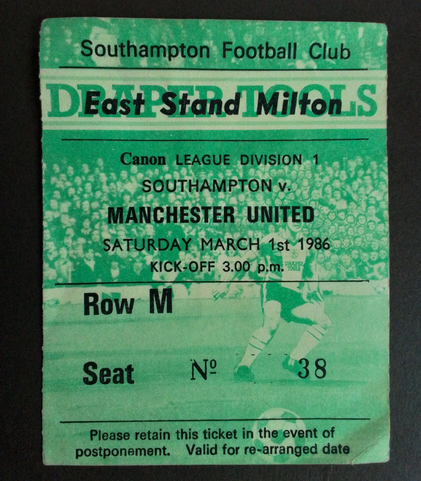 Southampton v Manchester United 1985/6 for sale on Ebay