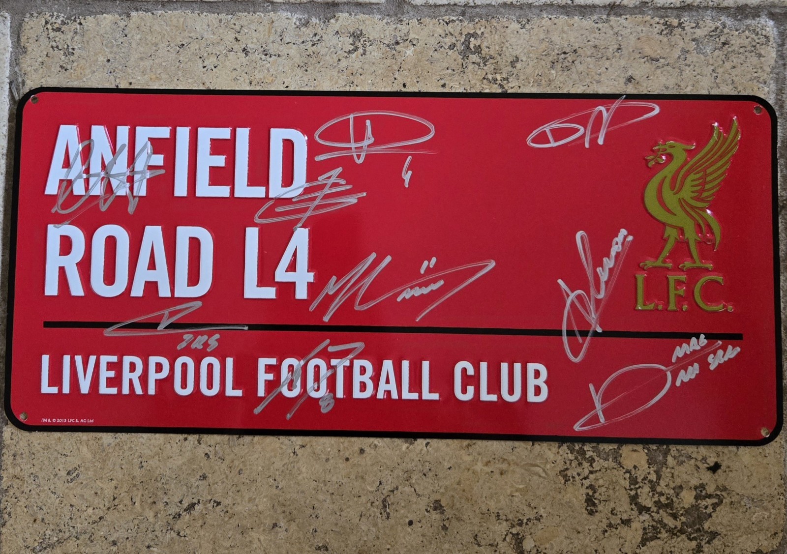 Genuine Hand Signed Liverpool Street Sign - Premier League Champions - Various for sale on Ebay