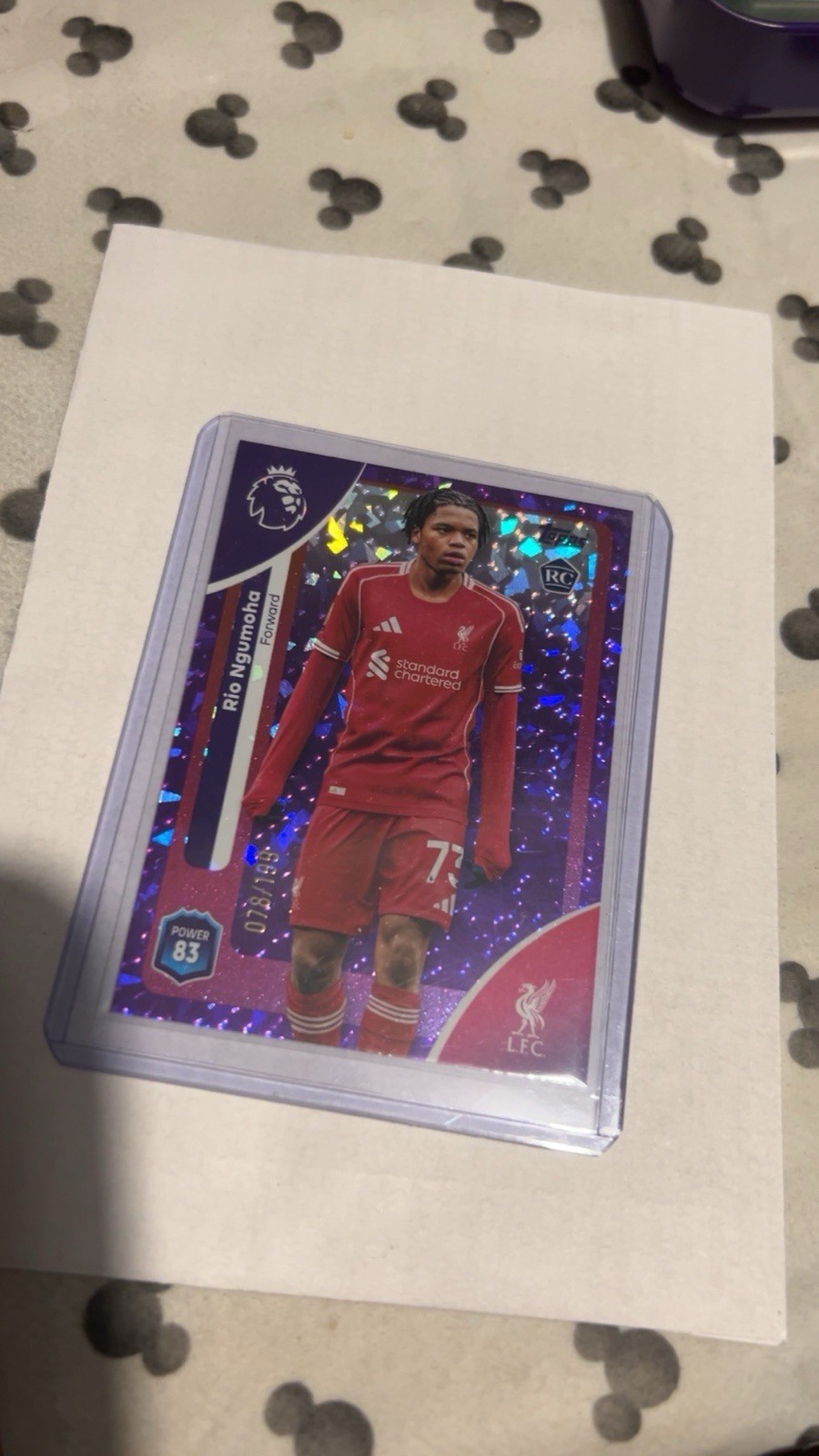 Topps Premier League 2026 Rio Ngumoha purple Parallel Numbered /199 Liverpool for sale on Ebay