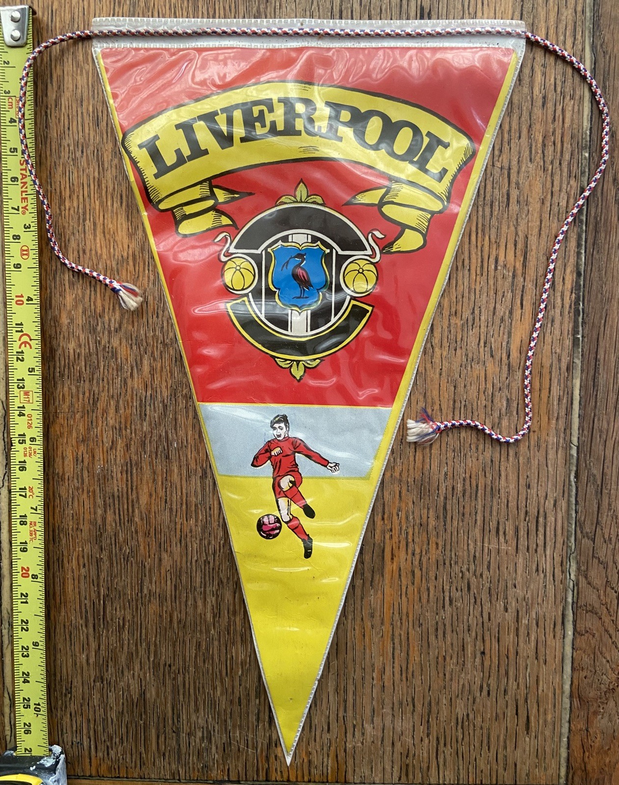 Pre-1979 Vintage LIVERPOOL Plastic PENNANT. 28cm x 15cm. Excellent. for sale on Ebay