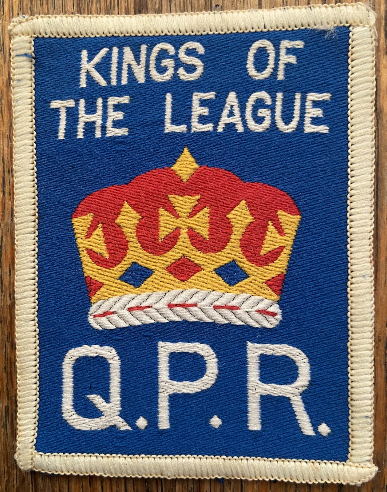 1970s QUEENS PARK RANGERS “Kings of the League” Cloth Badge. Excellent. for sale on Ebay