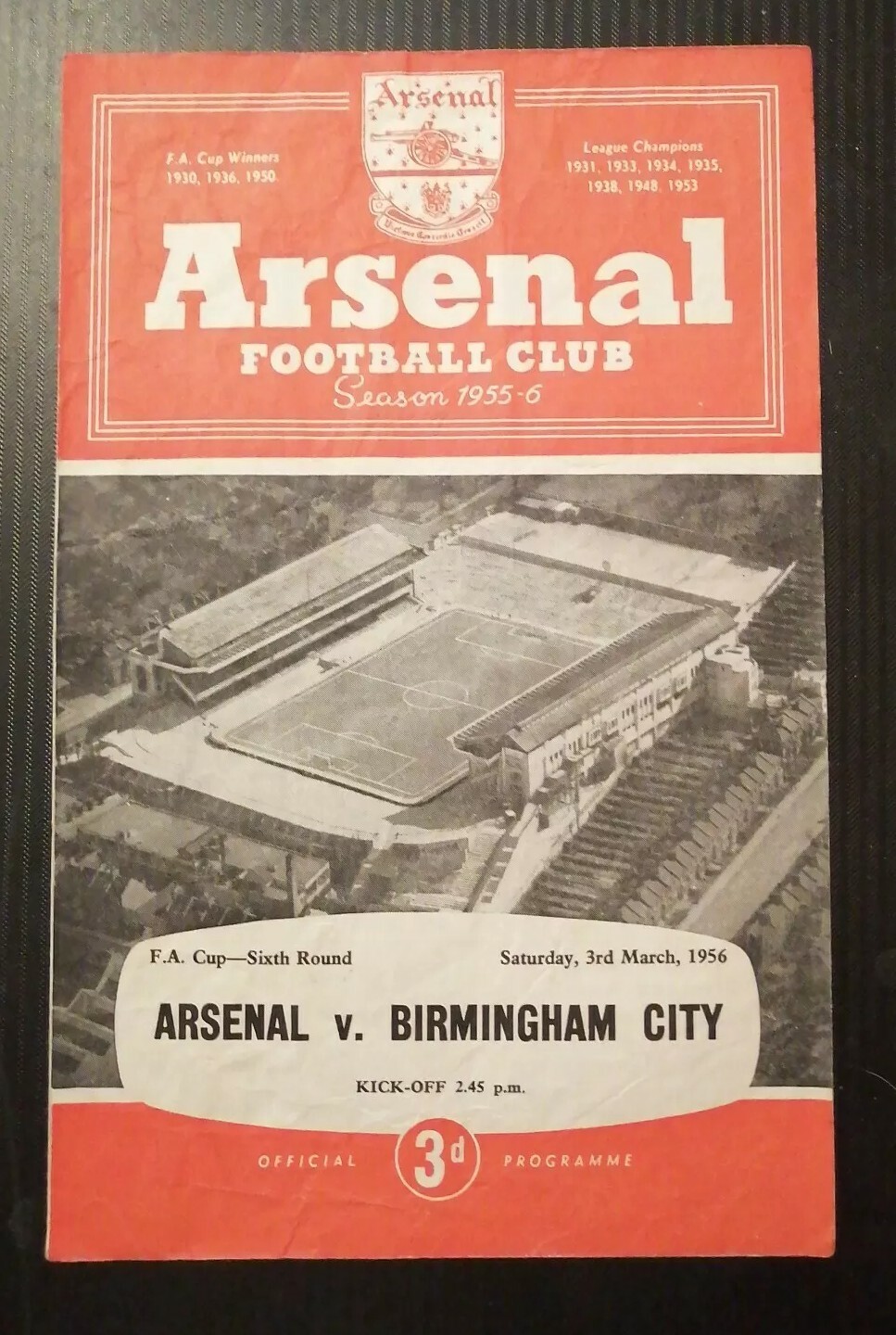 Arsenal v Birmingham City Programme 03/03/56 for sale on Ebay