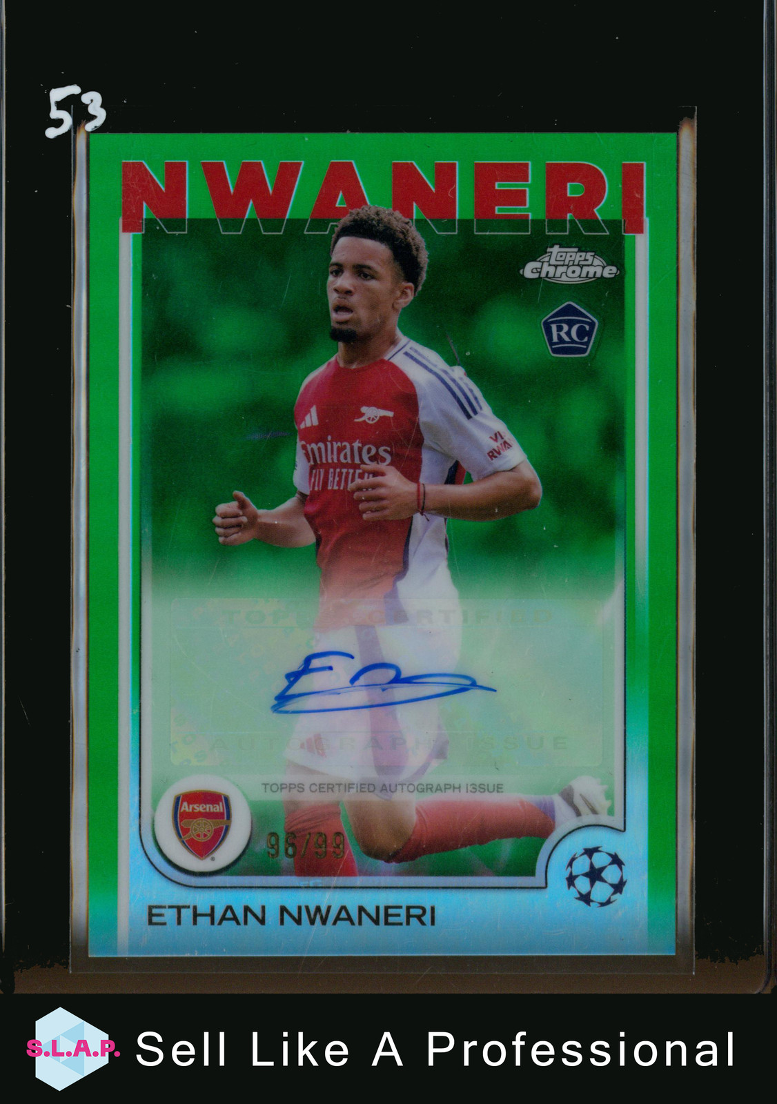 ETHANE NWANERI TOPPS 96/99 CA-EN 2025 ARSENAL FC ENGLISH AUTO RC for sale on Ebay