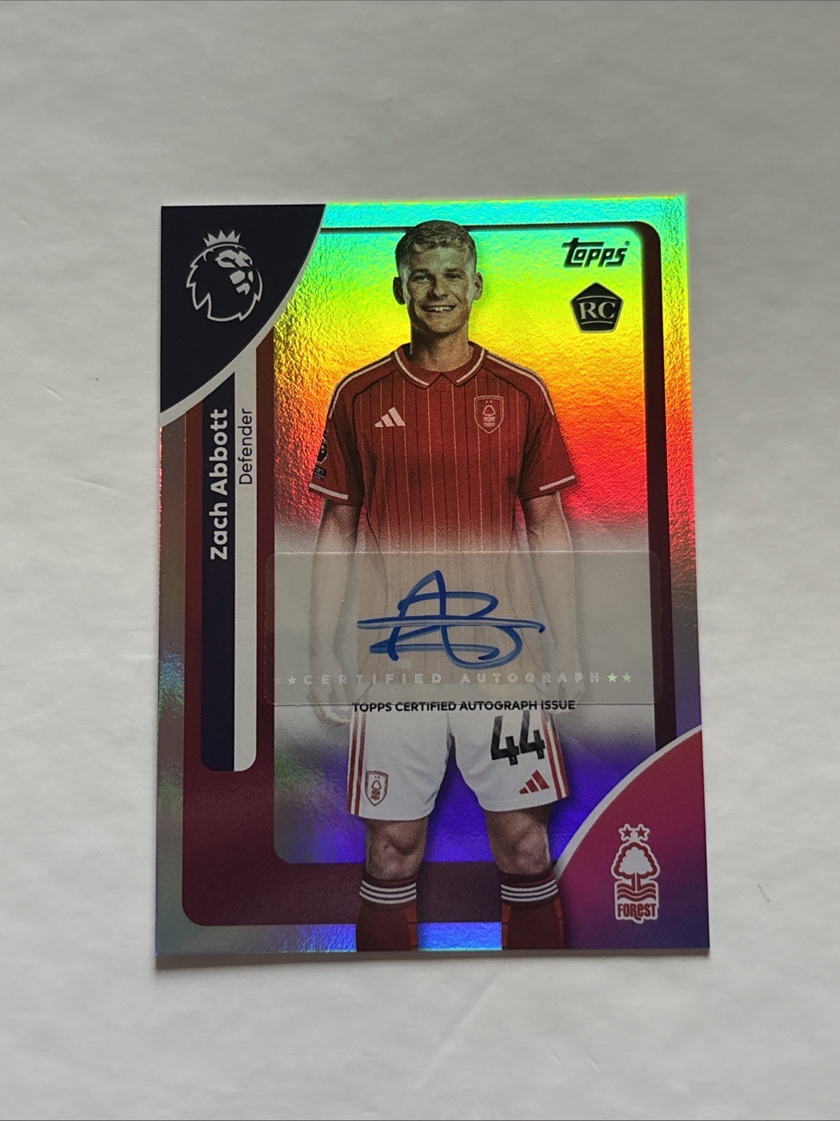 Topps 2026 Premier League Zach Abbott Rookie Auto Nottingham Forest for sale on Ebay