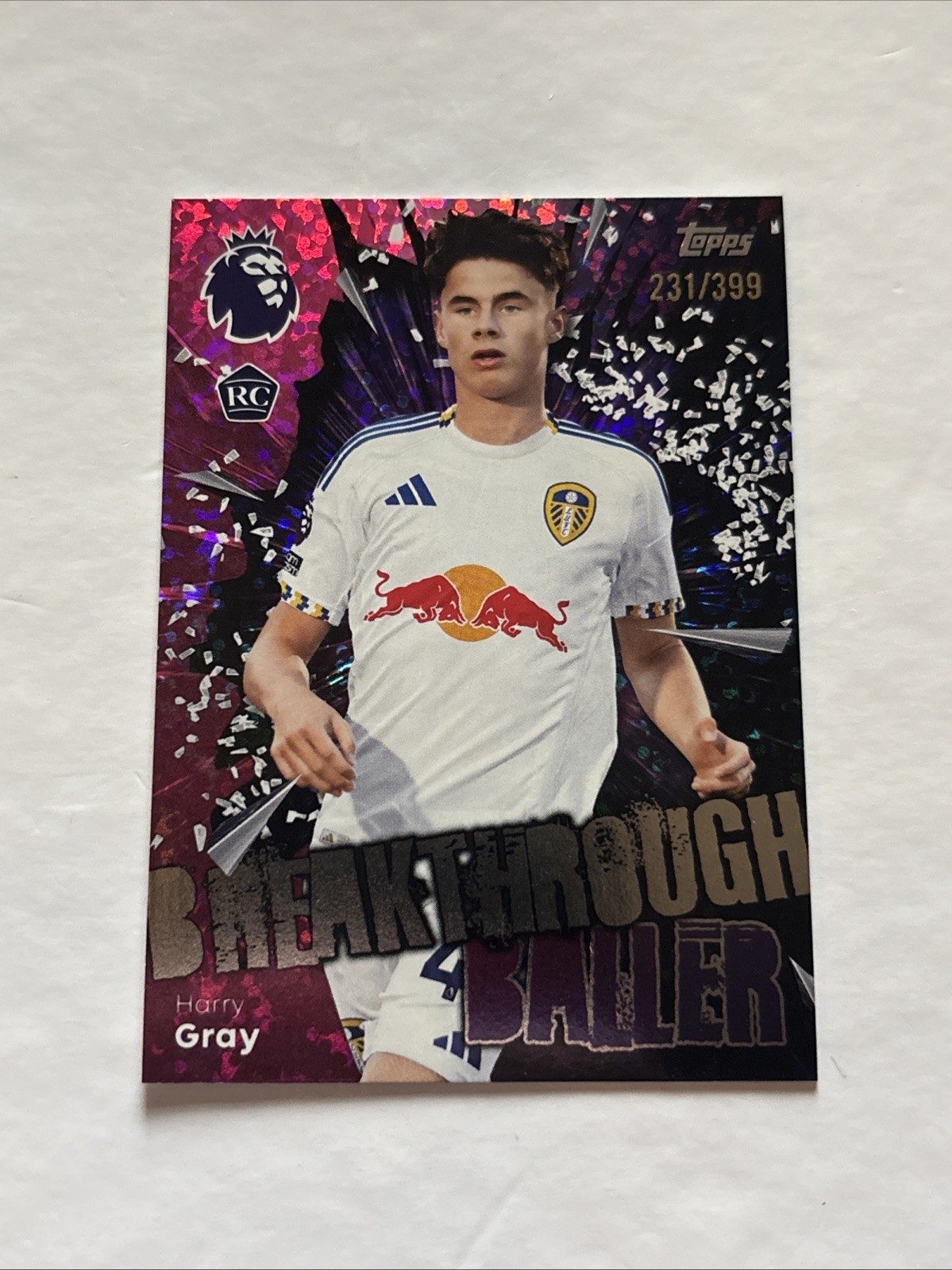 Topps 2026 Premier League Harry Gray Rookie Breakthrough Baller Leeds Utd for sale on Ebay