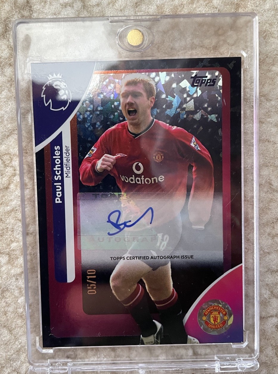 Paul Scholes Manchester United Topps Black Sparkle Auto Card for sale on Ebay