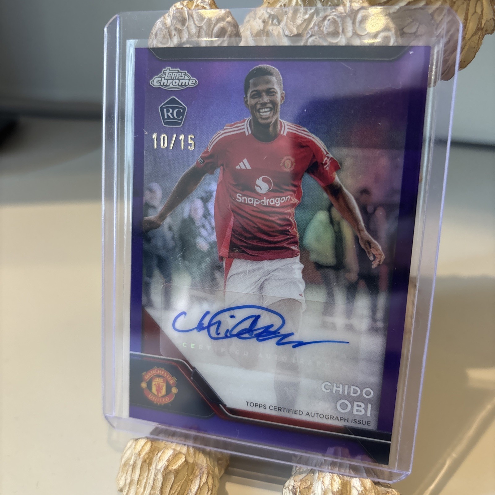 Topps Chrome Manchester United Deluxe 24/25 RC CHIDO OBI MARTIN Auto 10/15 for sale on Ebay