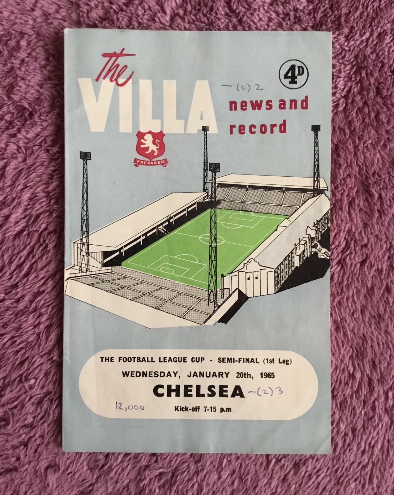 1964/65 ASTON VILLA v CHELSEA - LEAGUE CUP-SEMI FINAL PLUS 2 MATCH REPORTS for sale on Ebay