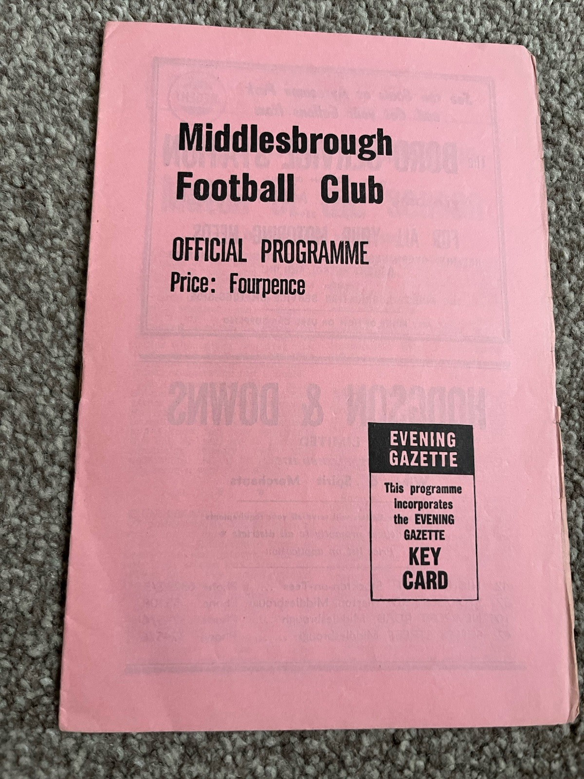 MIDDLESBROUGH V SUNDERLAND D2 1962-63 for sale on Ebay