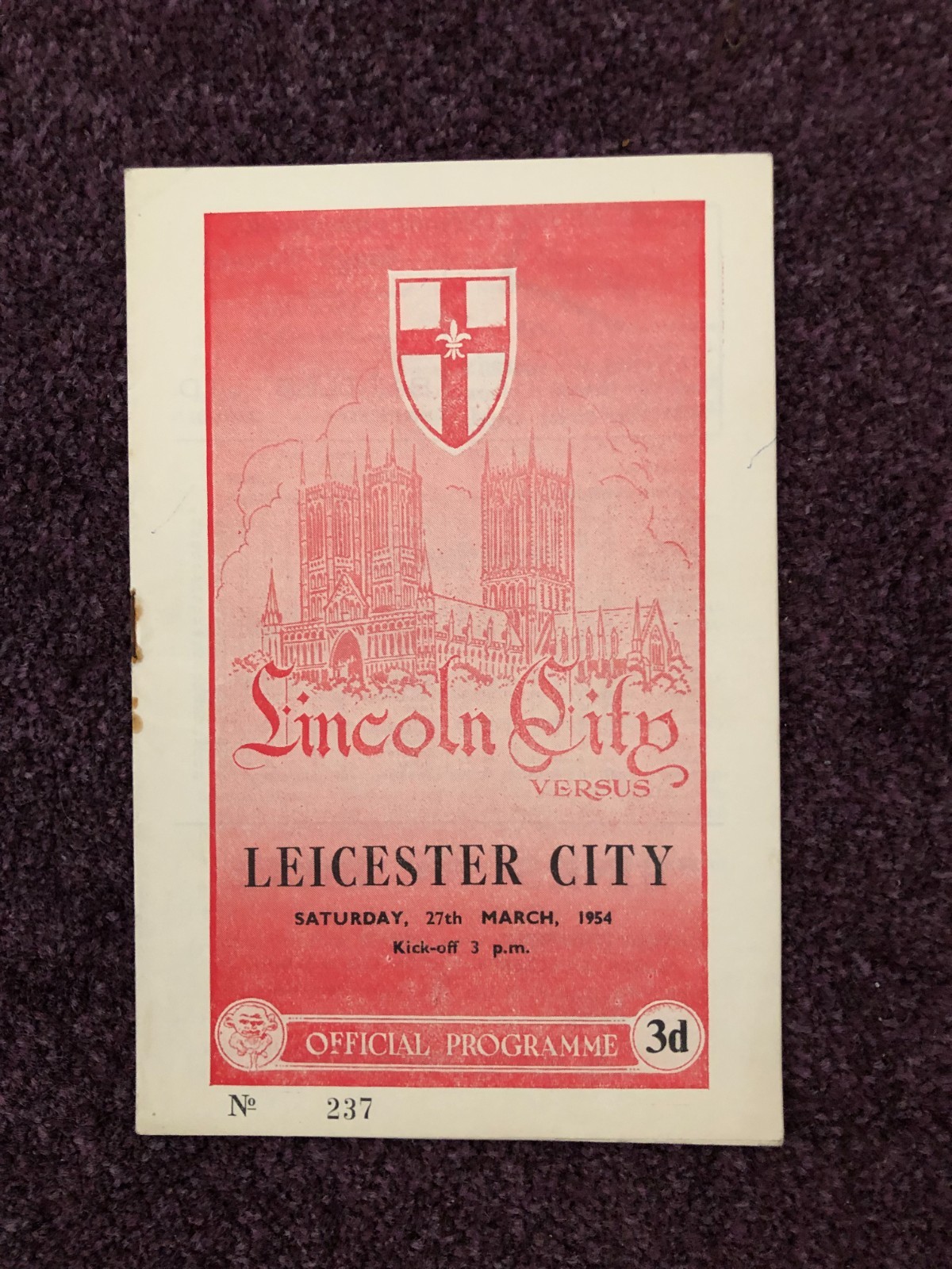 Football programme Lincoln City v Leicester City 27th March 1954 for sale on Ebay