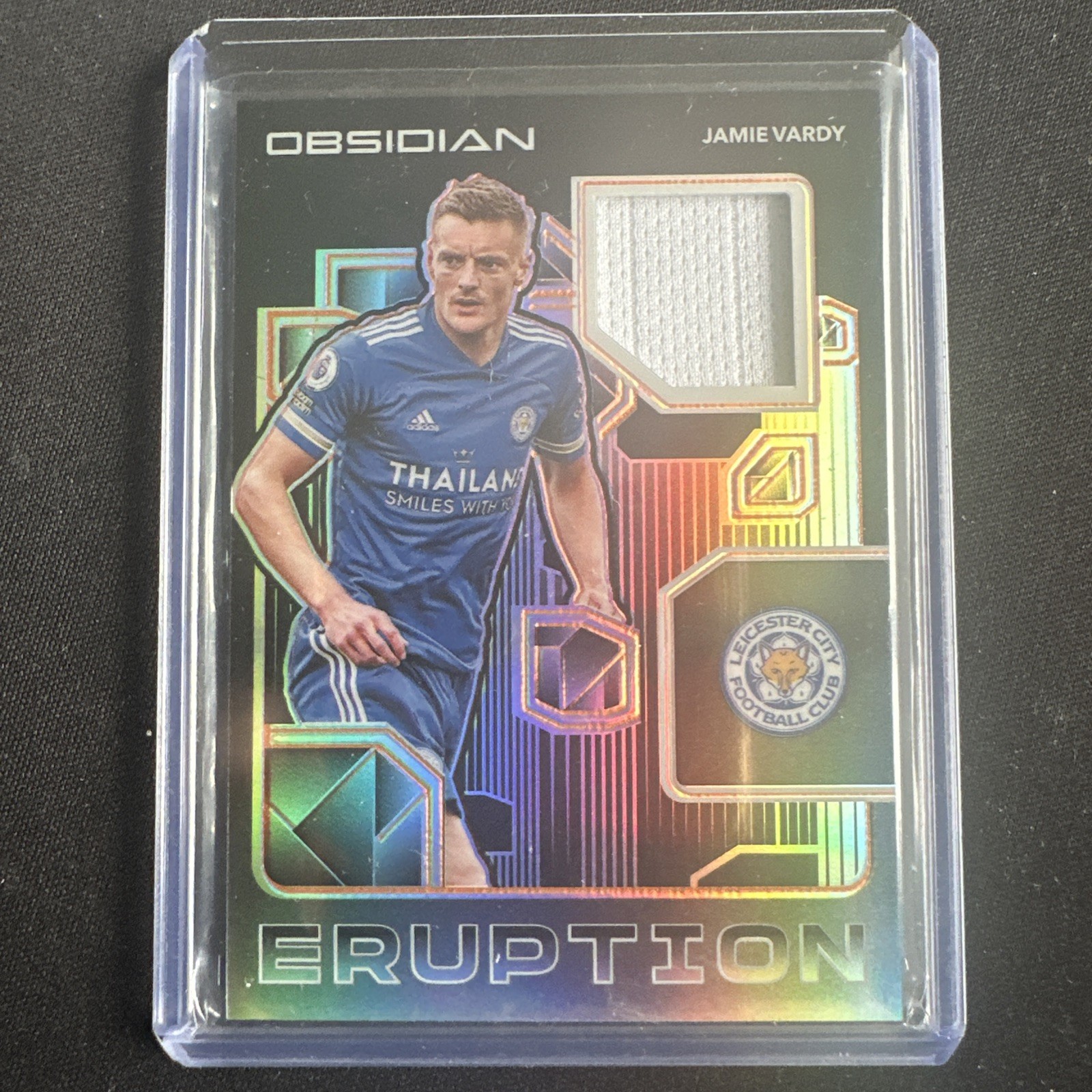 Jamie Vardy /50 Match Worn Patch/Relic Panini Obsidian Leicester City for sale on Ebay
