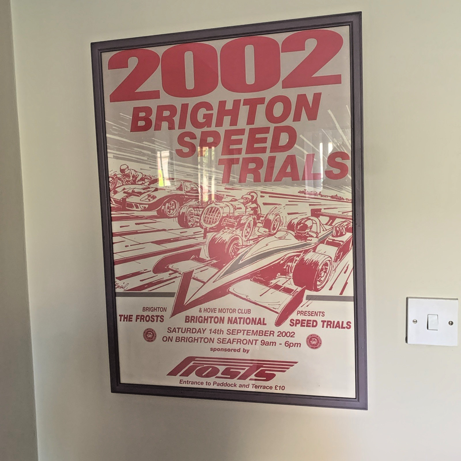 Brighton Speed Trials 2002 Original Poster Framed In a Contrasting Colour Frame for sale on Ebay