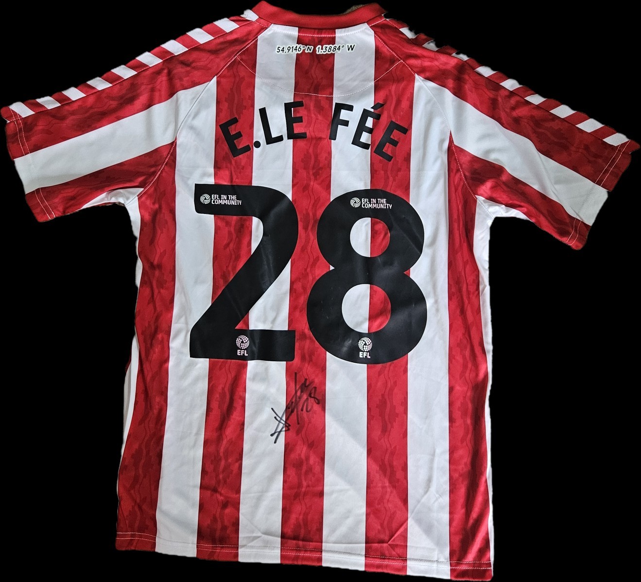 Enzo Le Fee Hand Signed Sunderland 24/25 Home Shirt Autograph WITH COA & PROOF for sale on Ebay