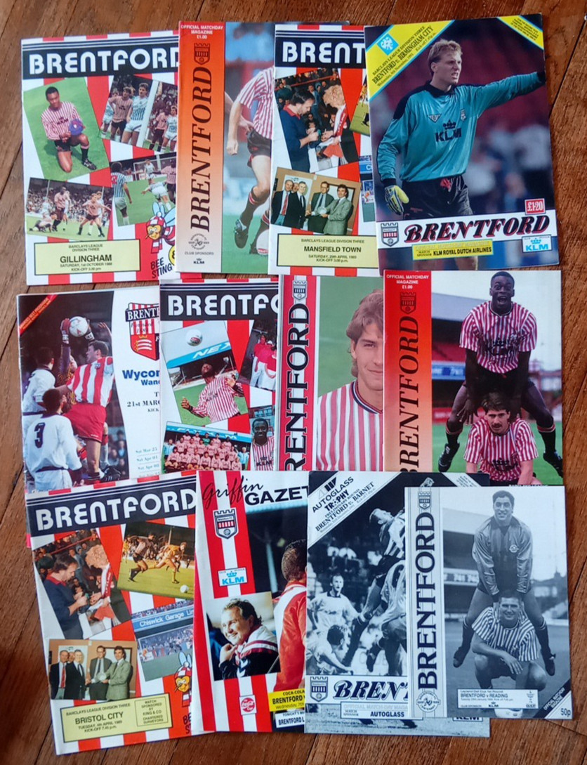 Brentford FC Football Programmes bundle of 12 from 1980s and 1990s for sale on Ebay