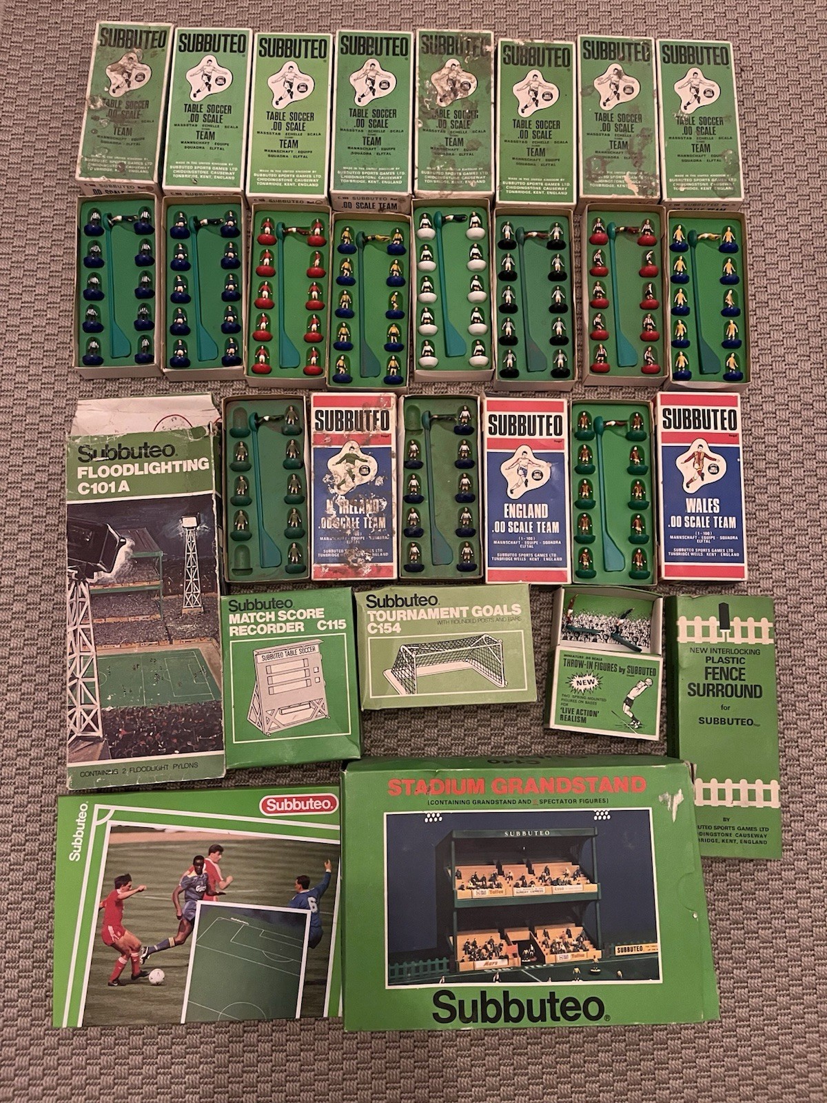 Subbuteo Vintage Job Lot. Teams, Accessories, Stadium, Pitch. Mixed Condition. for sale on Ebay